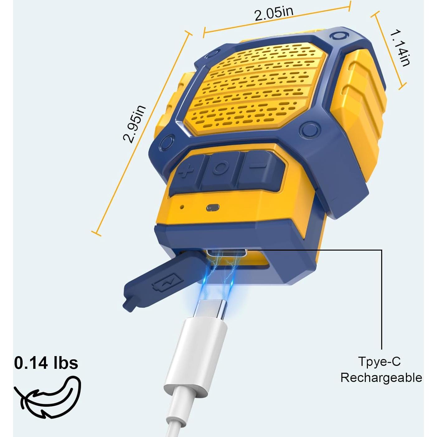Altavoz Bluetooth portátil impermeable IP56 YX-020 amarillo