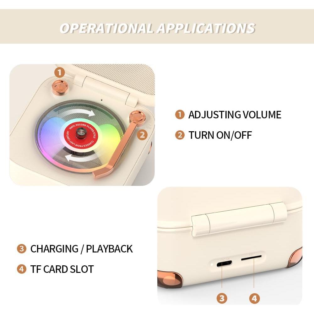 Altavoz Bluetooth Vintage SHENZHEN A17 con Luces Coloridas