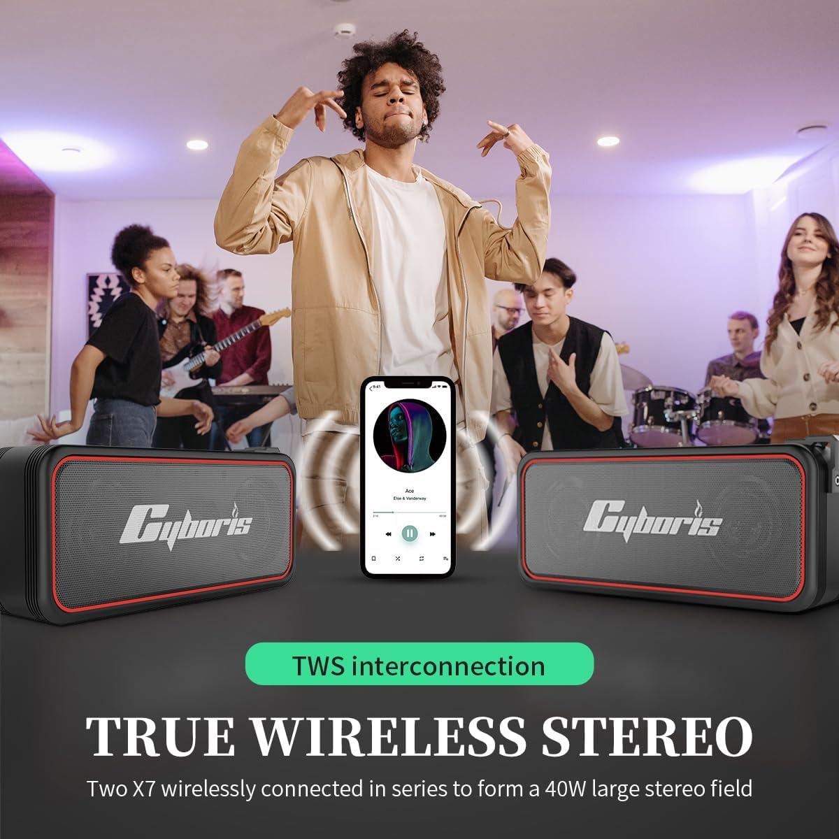 Altavoz Bluetooth Portátil CYBORIS X7 20W Impermeable IPX7