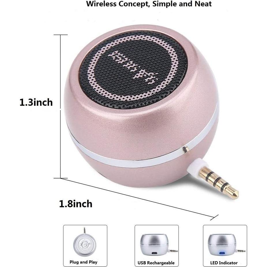 Mini Altavoz Portátil K-Tech A5 3W Oro Rosa con Aux 3.5mm