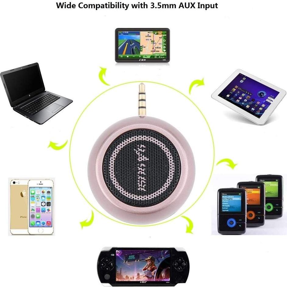 Mini Altavoz Portátil K-Tech A5 3W Oro Rosa con Aux 3.5mm