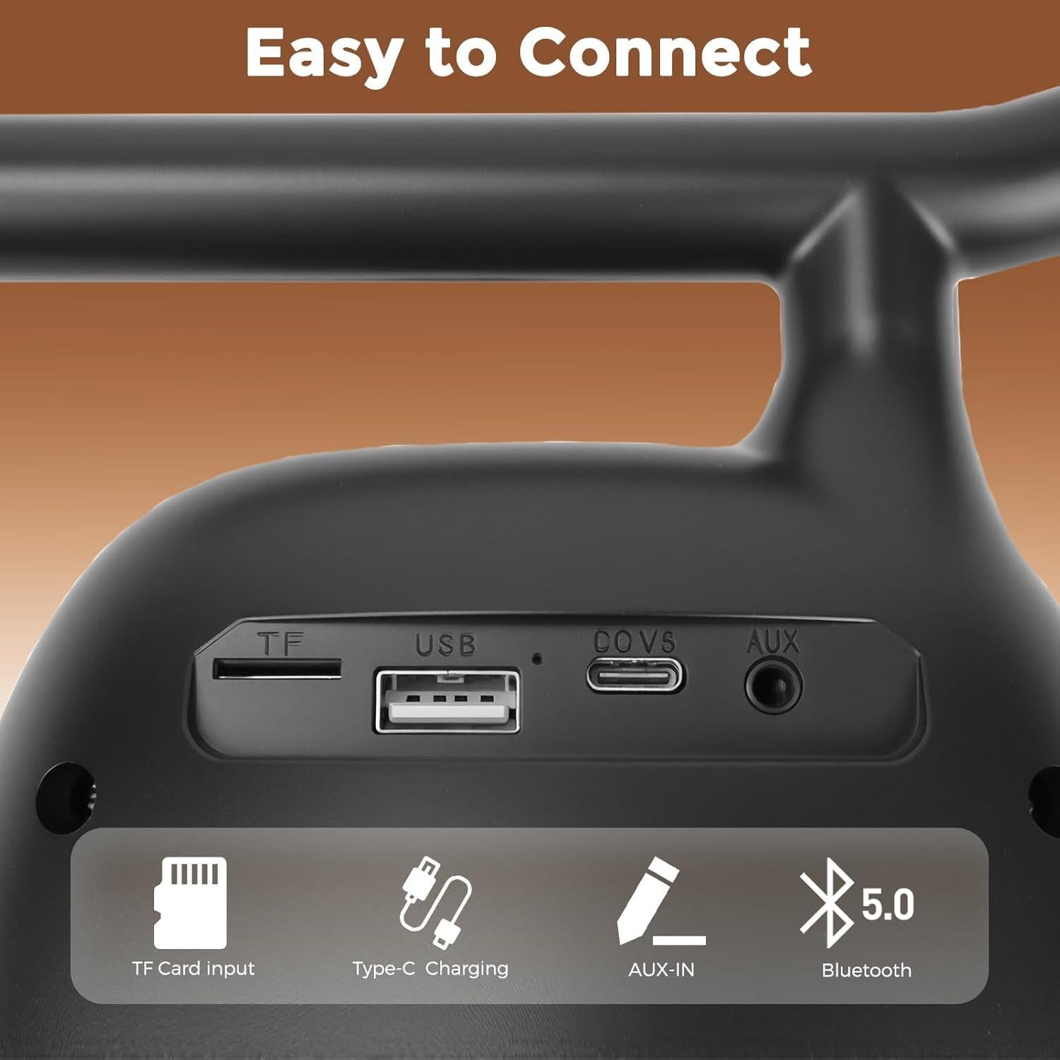 Máquina de Karaoke Poryolo&Vibe Portátil 35W Bluetooth 2 Micrófonos