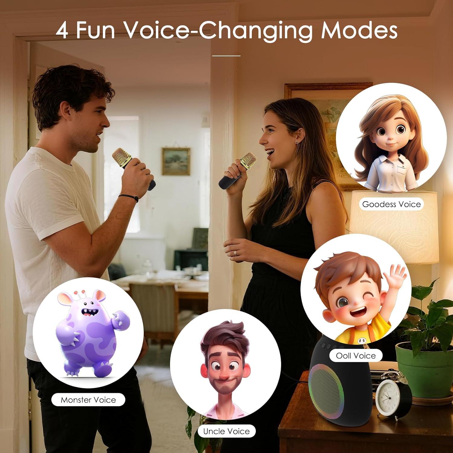 Máquina de Karaoke Poryolo&Vibe Portátil 35W Bluetooth 2 Micrófonos