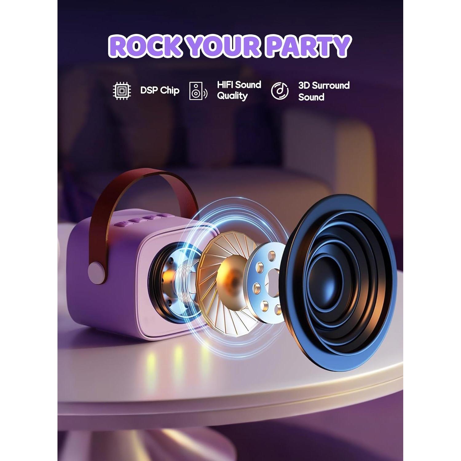 Máquina de Karaoke Mini YLL con 3 Micrófonos Inalámbricos