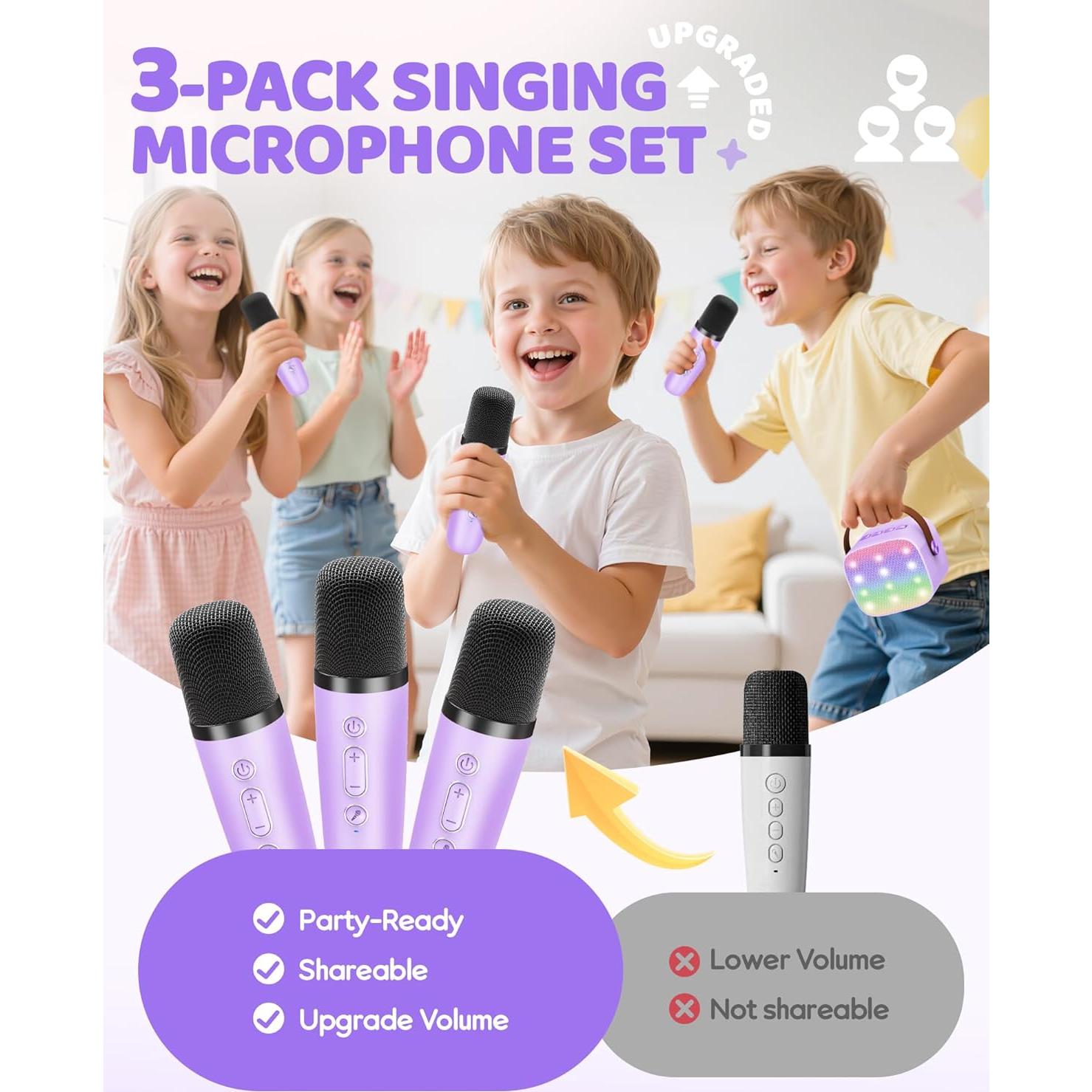 Máquina de Karaoke Mini YLL con 3 Micrófonos Inalámbricos