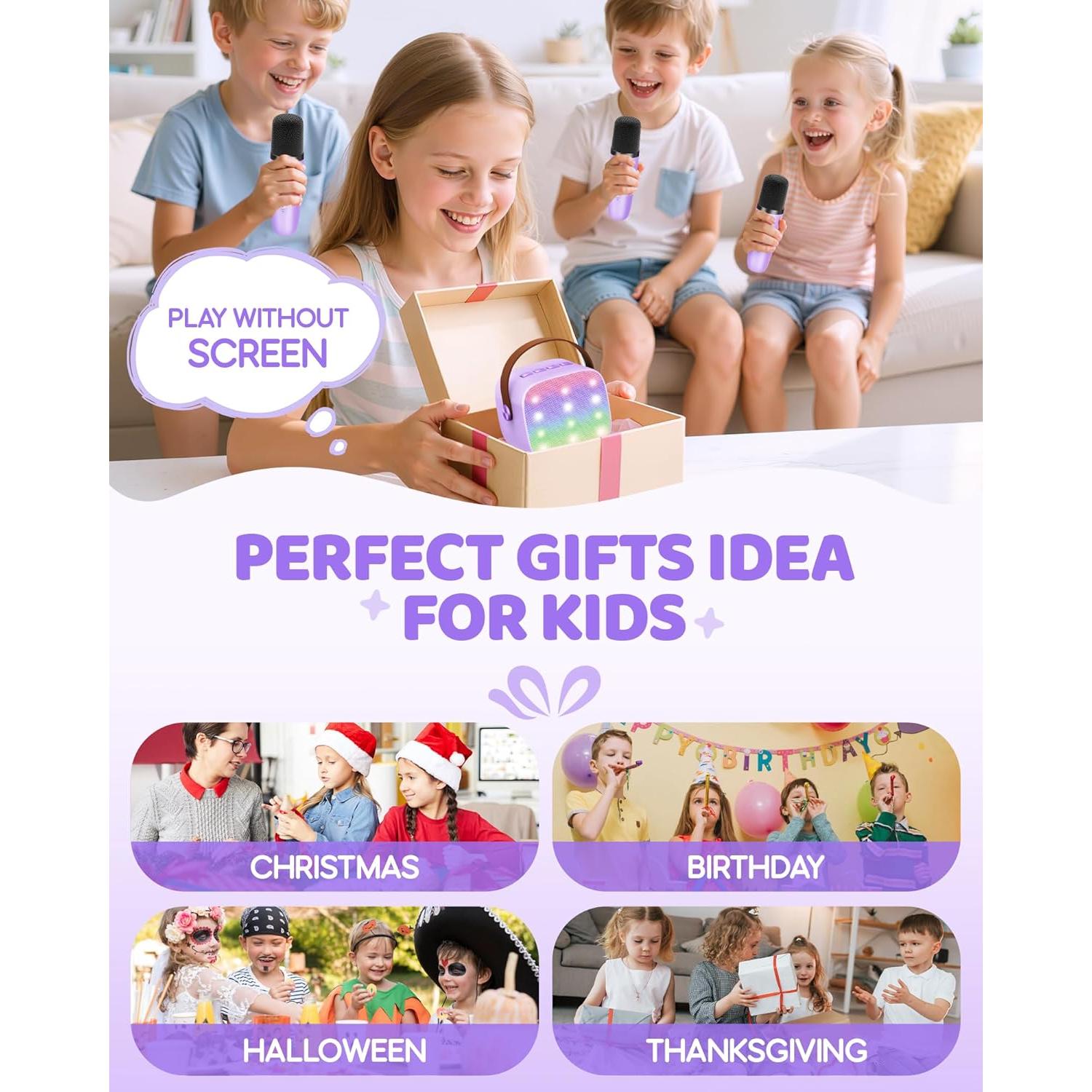 Máquina de Karaoke Mini YLL con 3 Micrófonos Inalámbricos