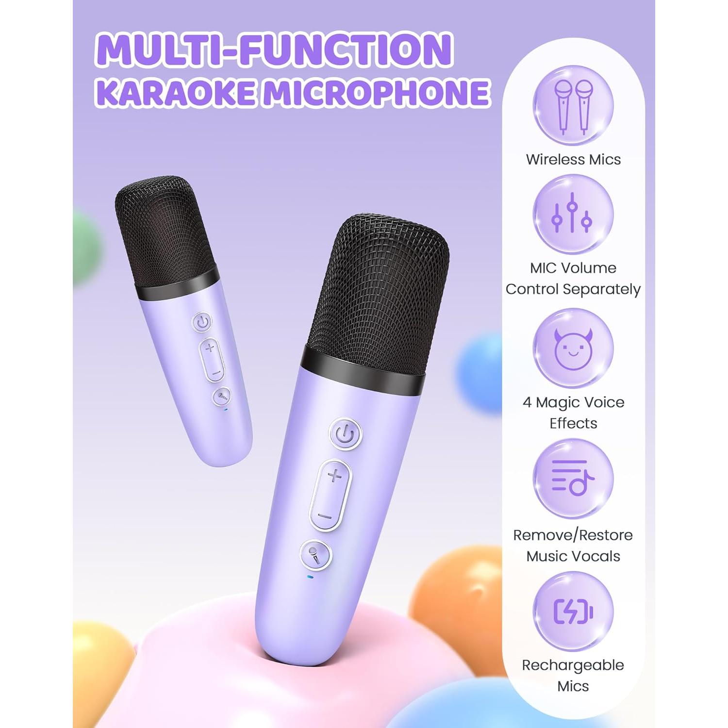 Máquina de Karaoke Mini YLL con 3 Micrófonos Inalámbricos