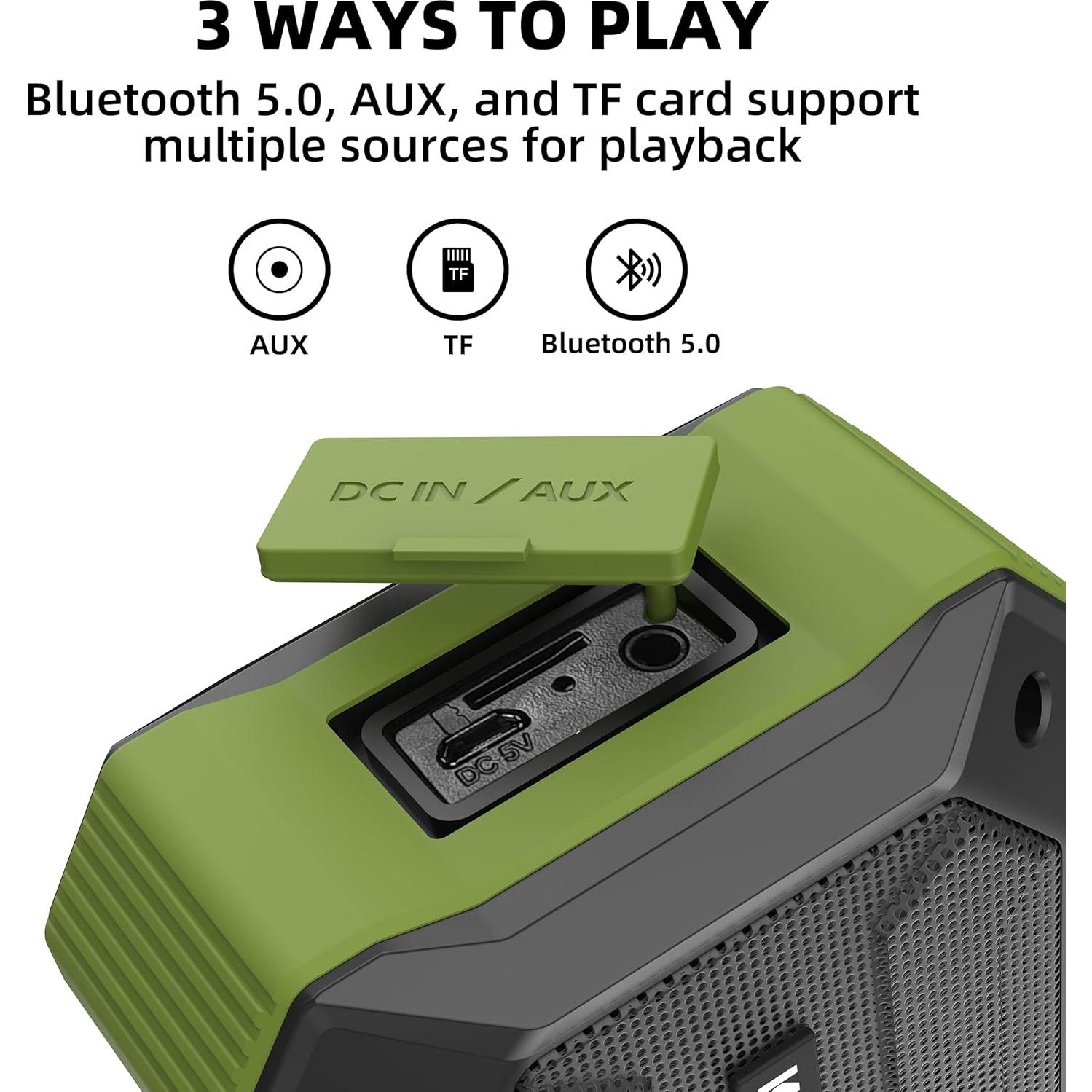 Altavoz Bluetooth Portátil KAYINUO DF-520V Verde IPX7 5W