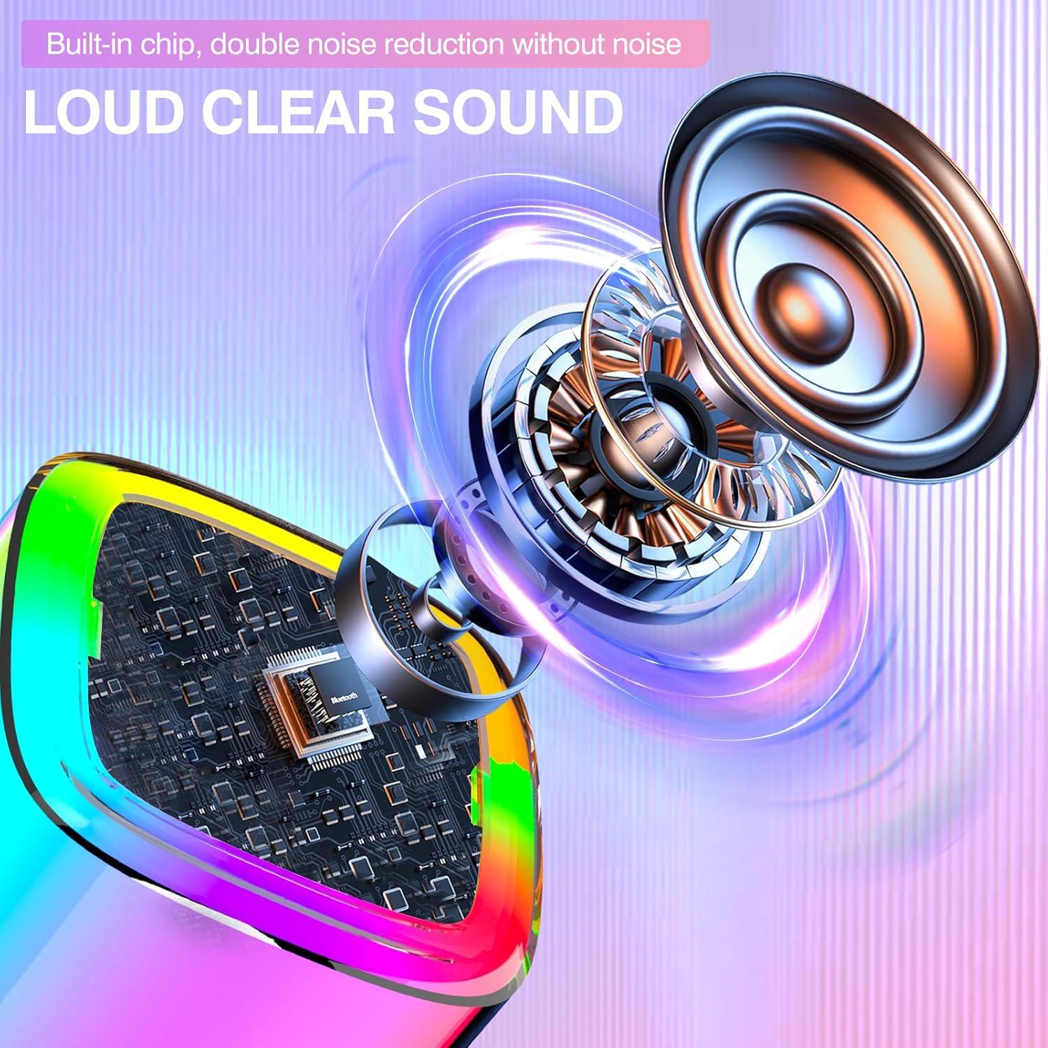 Mini Máquina de Karaoke Rosa Q21 con 2 Micrófonos Inalámbricos