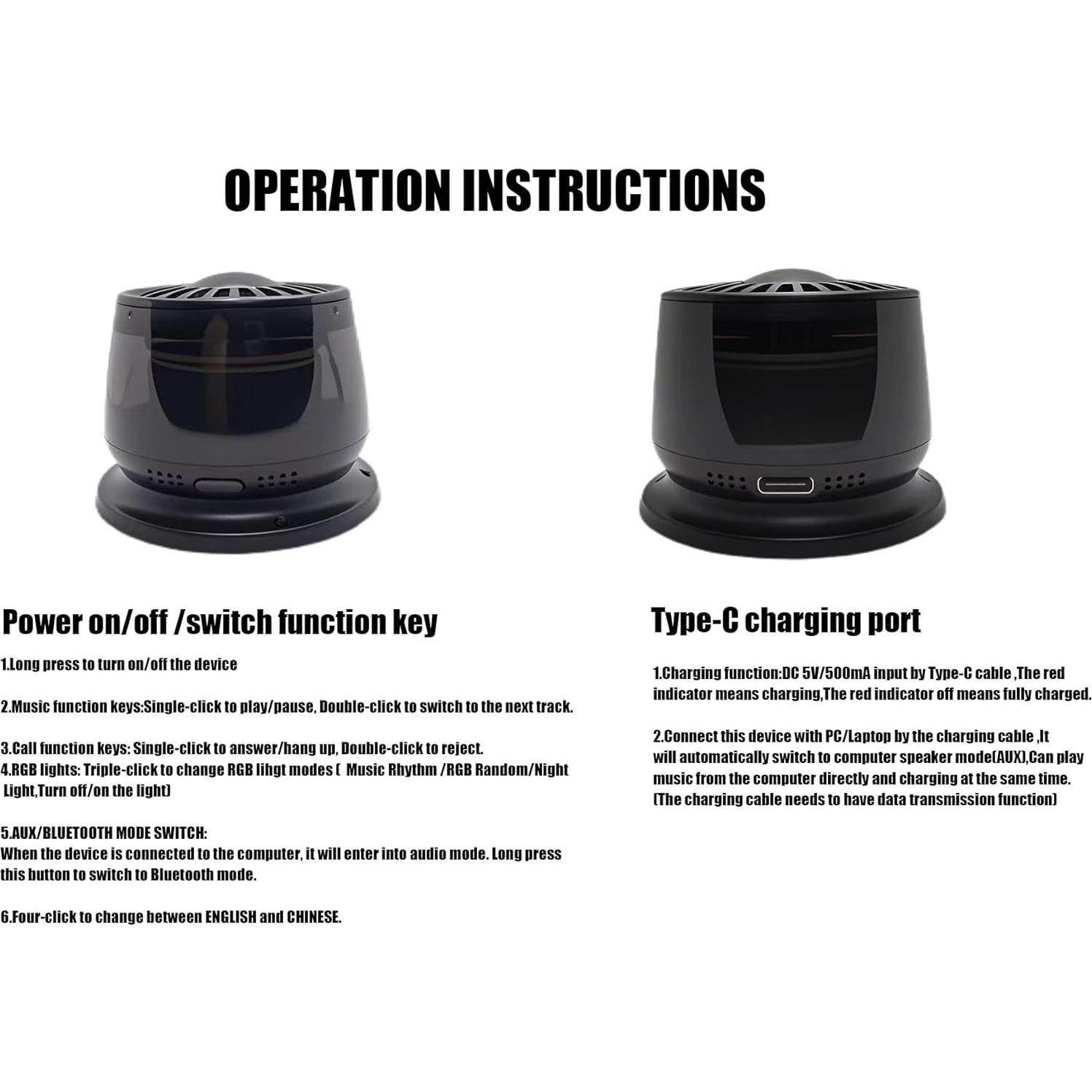 Altavoz Bluetooth Portátil GUESSWAY DE415 con Luces RGB