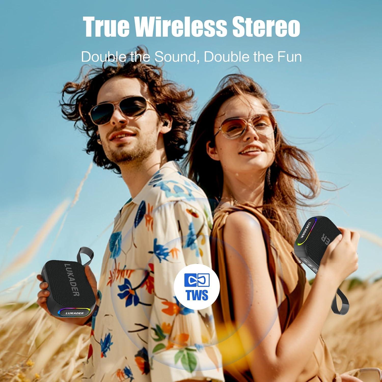 Altavoz Bluetooth Impermeable LUKADER BTS300 con Luz LED