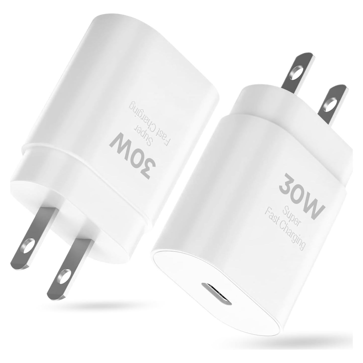 Cargador USB Tipo C 30W Eaxxfly - Paquete de 2, Carga Rápida