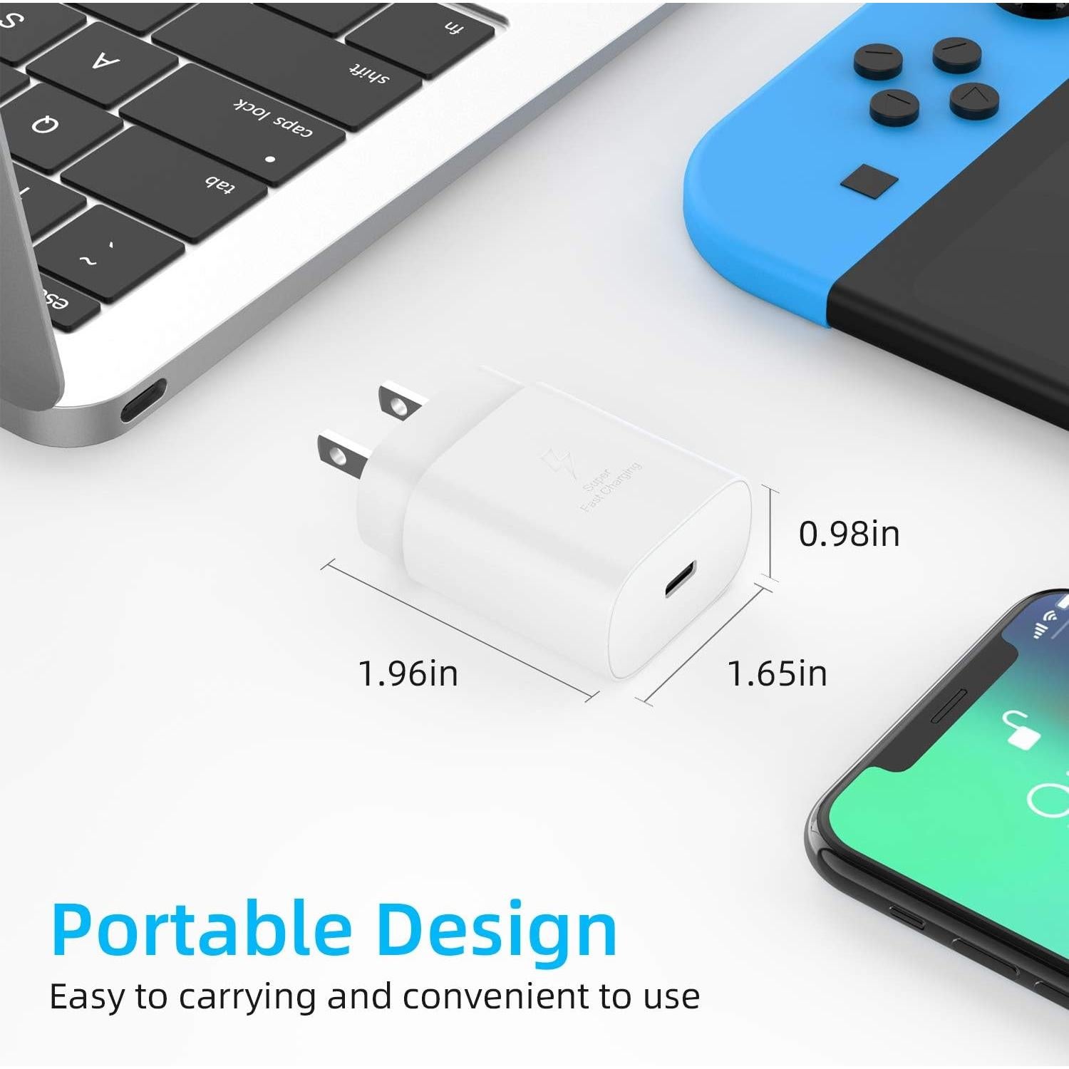 Cargador USB Tipo C 30W Eaxxfly - Paquete de 2, Carga Rápida