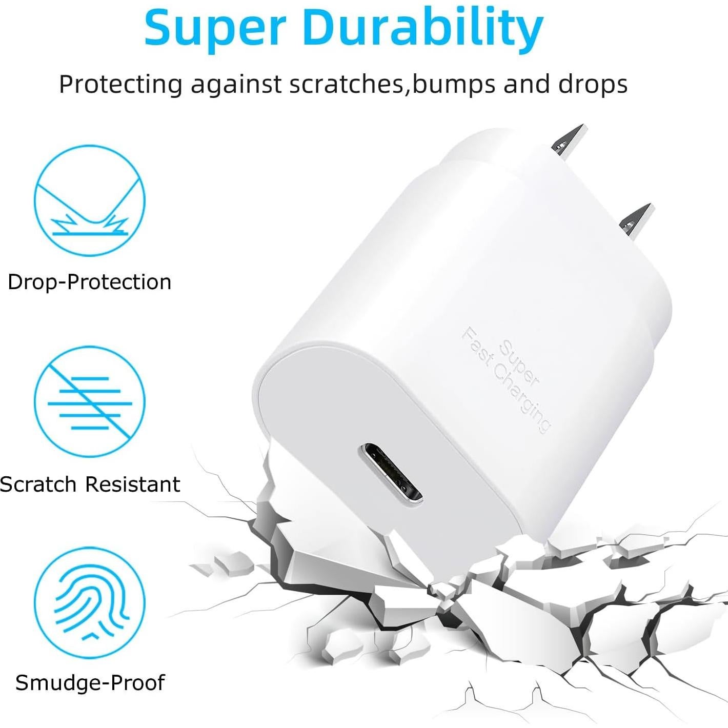 Cargador USB Tipo C 30W Eaxxfly - Paquete de 2, Carga Rápida