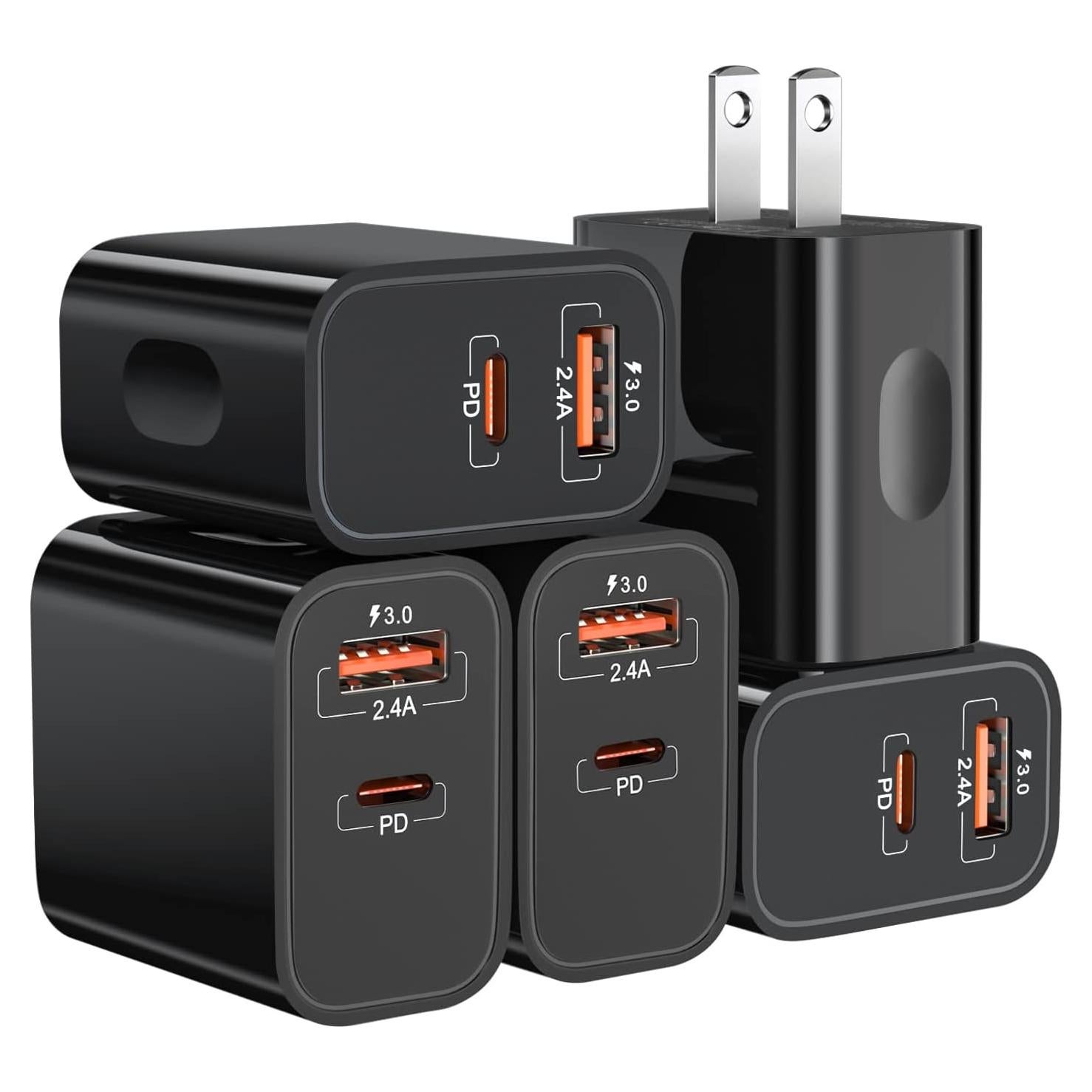 Cargador Rápido USB C 20W + Adaptadores Bangfun - 5 Piezas