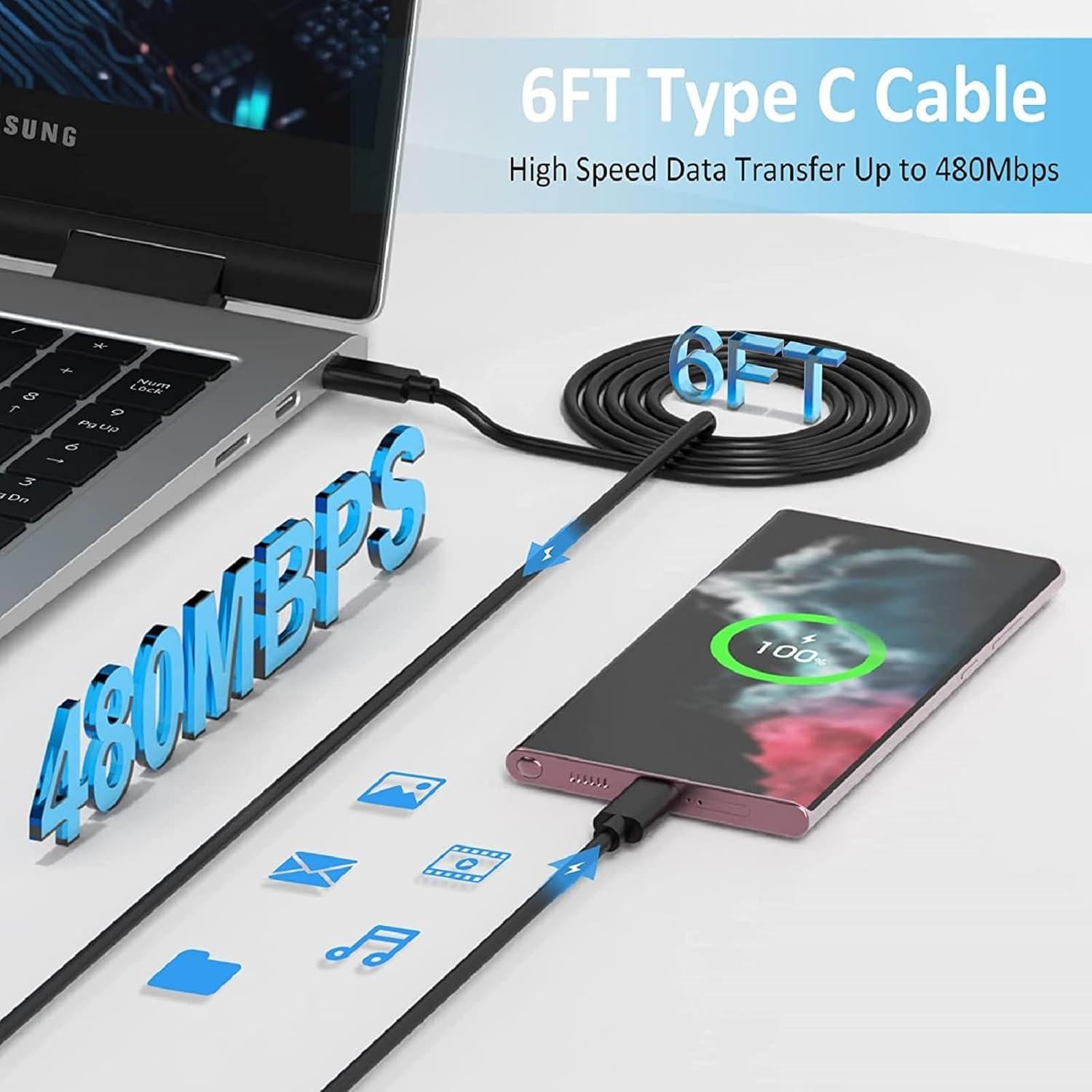 Cargador Rápido 45W USB-C Samsung Galaxy S25 S24 S23 A16