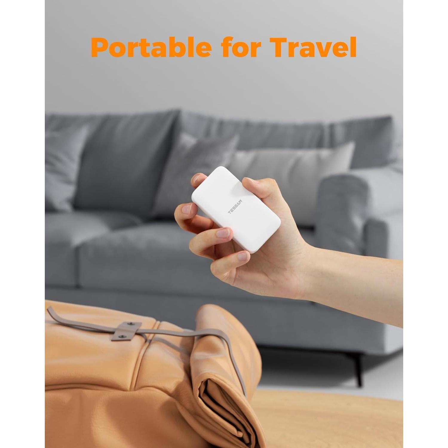 Cargador de Pared USB C TESSAN 65W Ultra Delgado Plegable