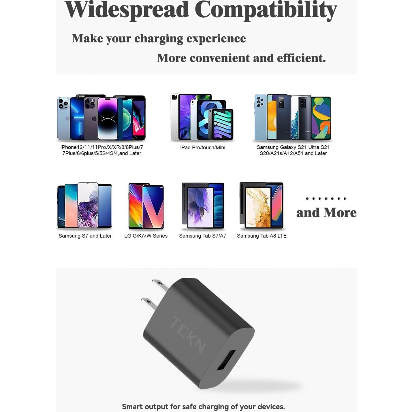 Cargador de Pared USB TCKN 5V 2A Adaptador Universal