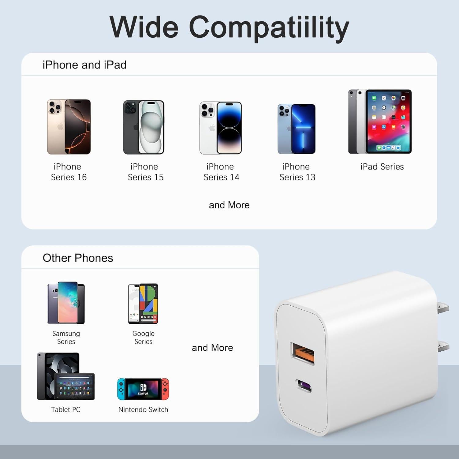 Cargador USB C 20W 4 Pack Shenzhen para iPhone y Android