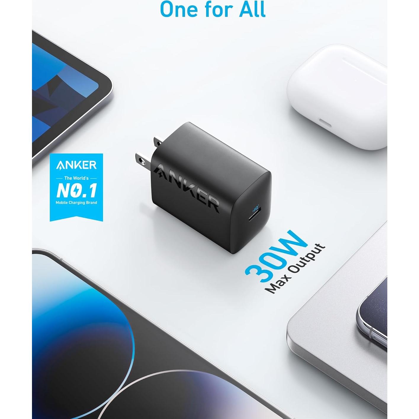 Cargador USB-C Anker 312 30W Plegable - Paquete de 2