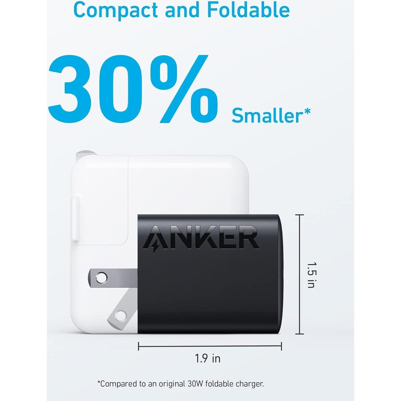 Cargador USB-C Anker 312 30W Plegable - Paquete de 2
