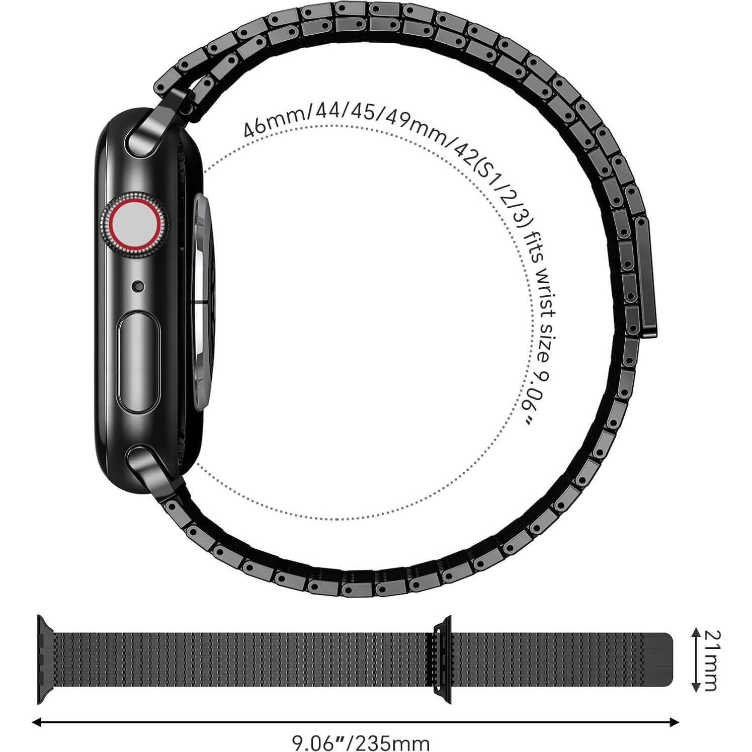 Banda magnética de acero inoxidable BEAEN para Apple Watch 49mm 46mm 45mm 44mm 42mm 40mm 41mm 38mm