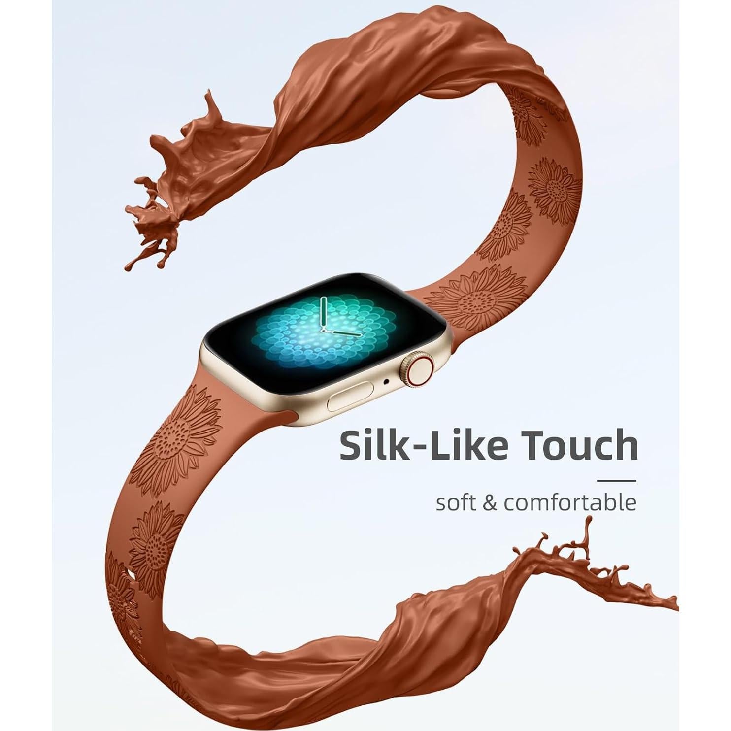 Banda Grabada Floral Odbeai para Apple Watch 38-49mm Mujeres