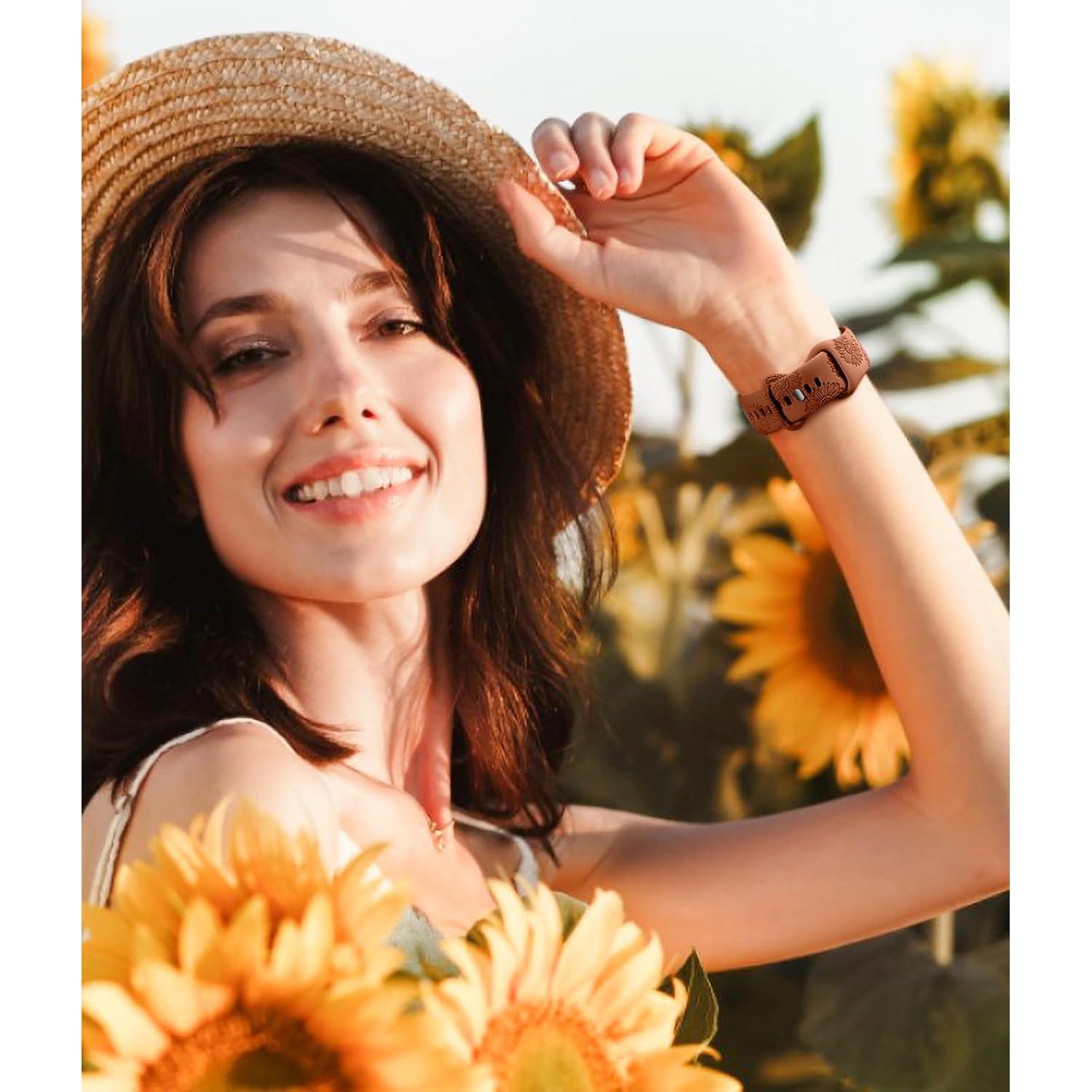 Banda Grabada Floral Odbeai para Apple Watch 38-49mm Mujeres