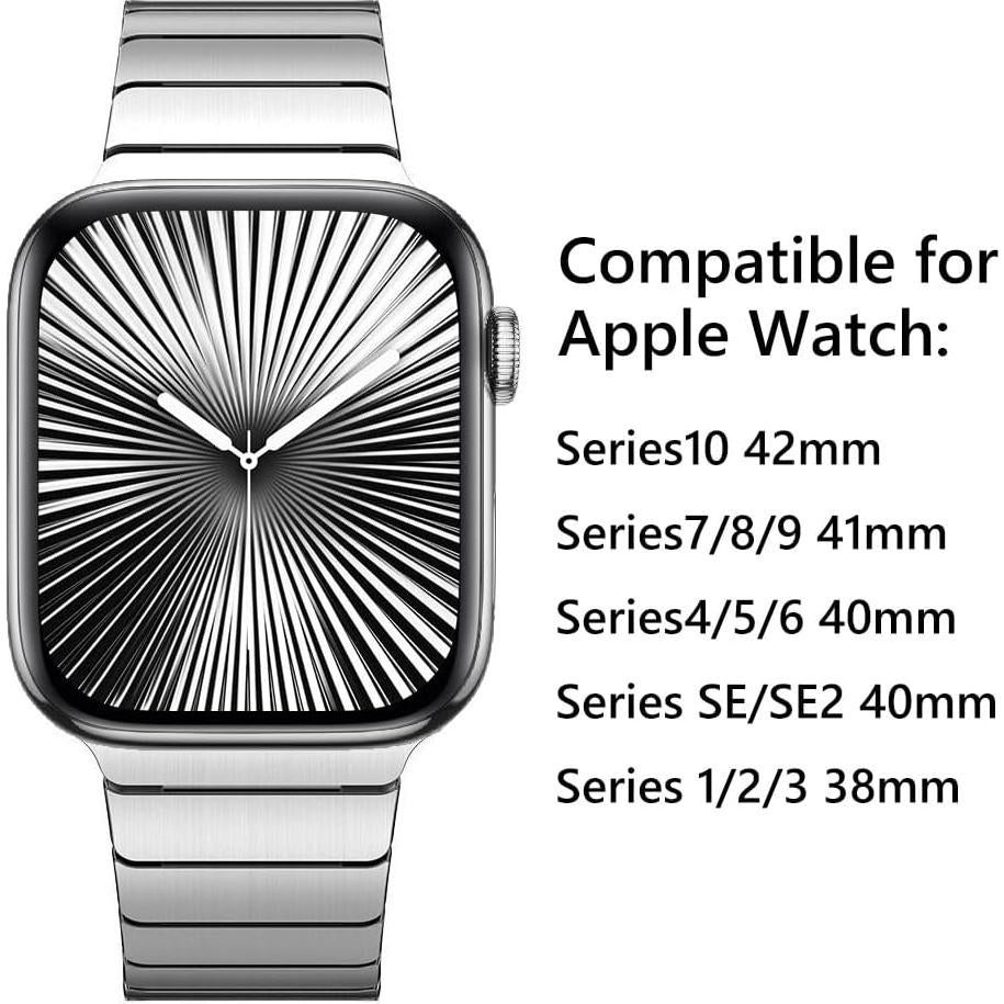 Pulsera de eslabones de acero inoxidable NewWays para Apple Watch 38-42mm