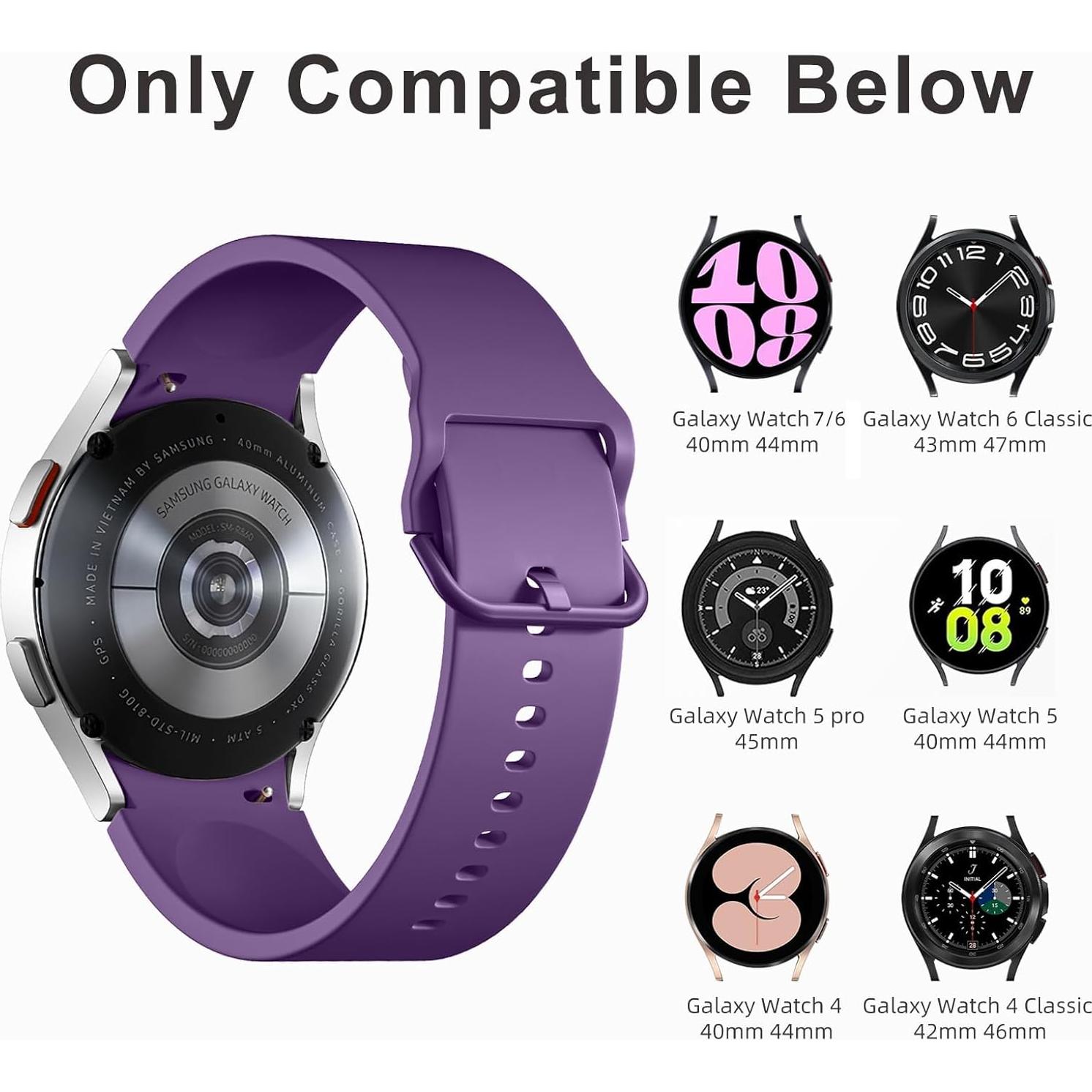 Lerobo 5 Pack Bandas Silicona para Galaxy Watch 7 6 5 4 40mm 44mm