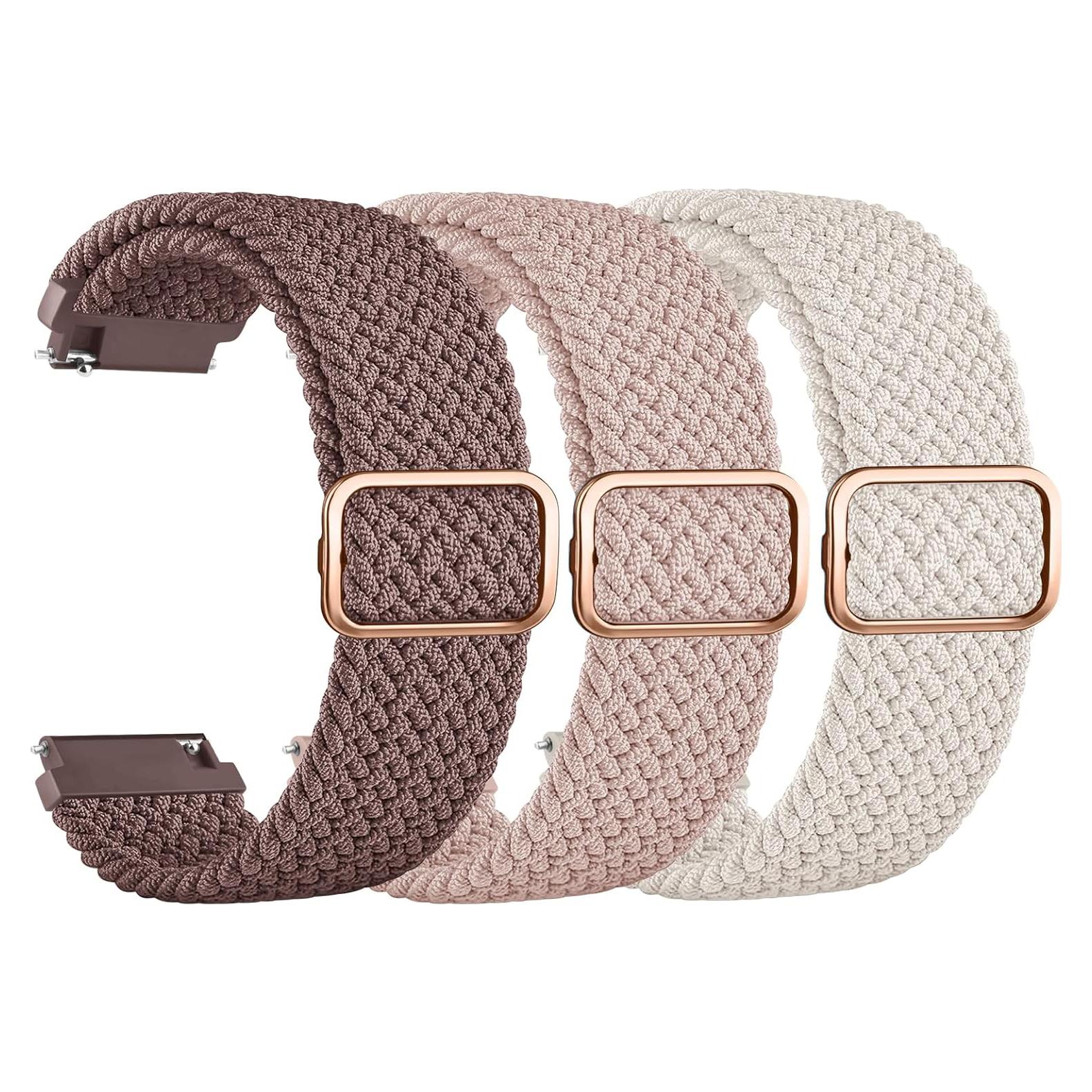 Paquete de 3 correas elásticas 22mm Meliya para relojes IDW