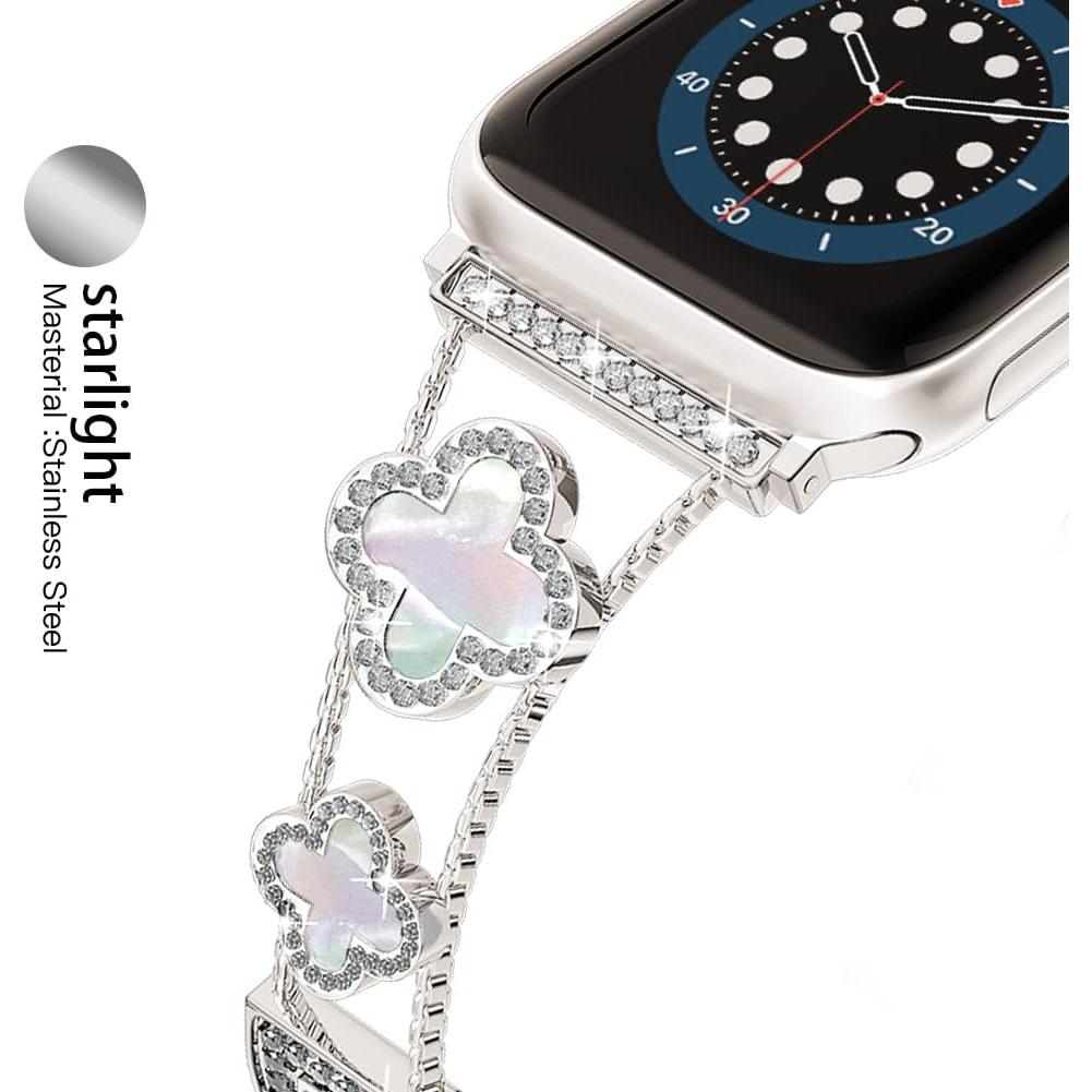 Banda de Metal con Diamantes para Apple Watch 38-49mm - Elegante