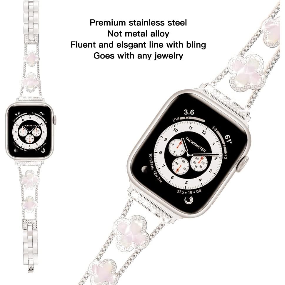 Banda de Metal con Diamantes para Apple Watch 38-49mm - Elegante