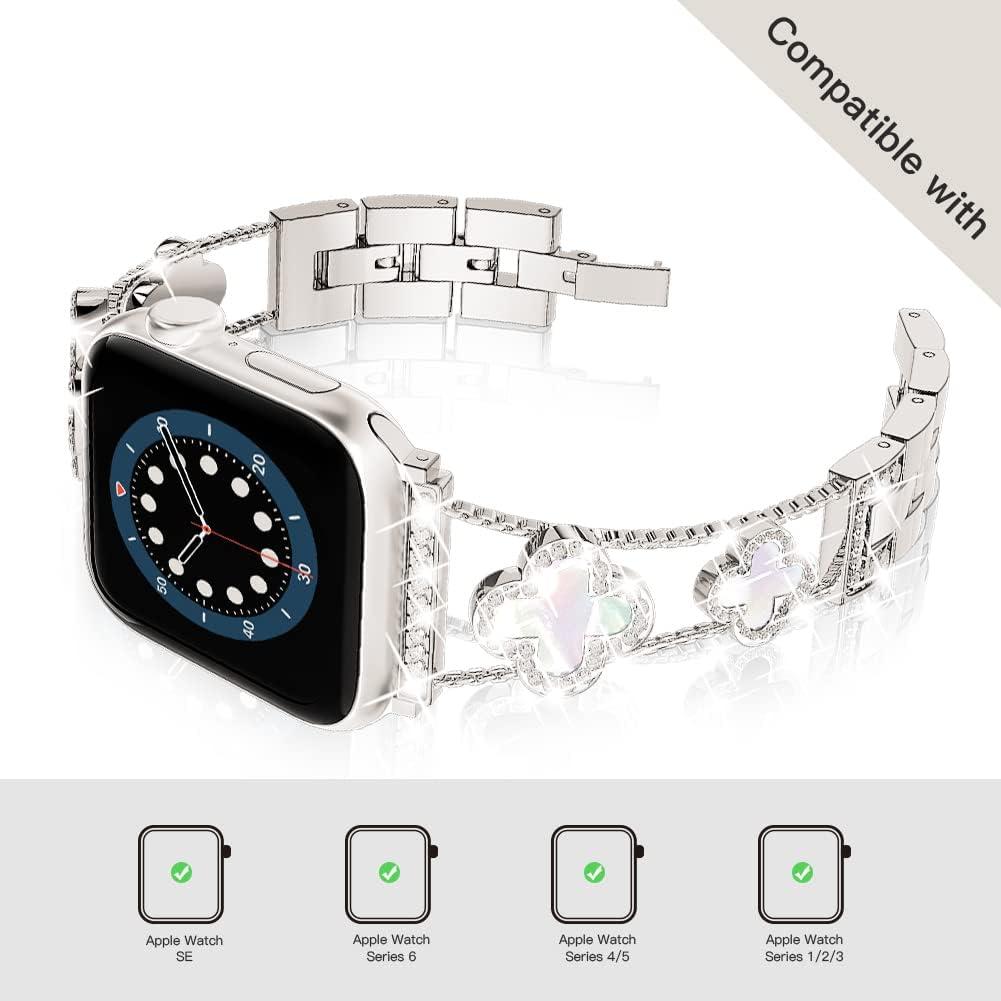 Banda de Metal con Diamantes para Apple Watch 38-49mm - Elegante