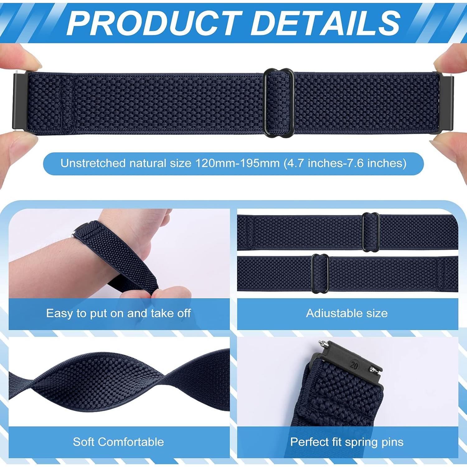 Correa de Reloj Elástica 22mm Relting Ajustable Nylon