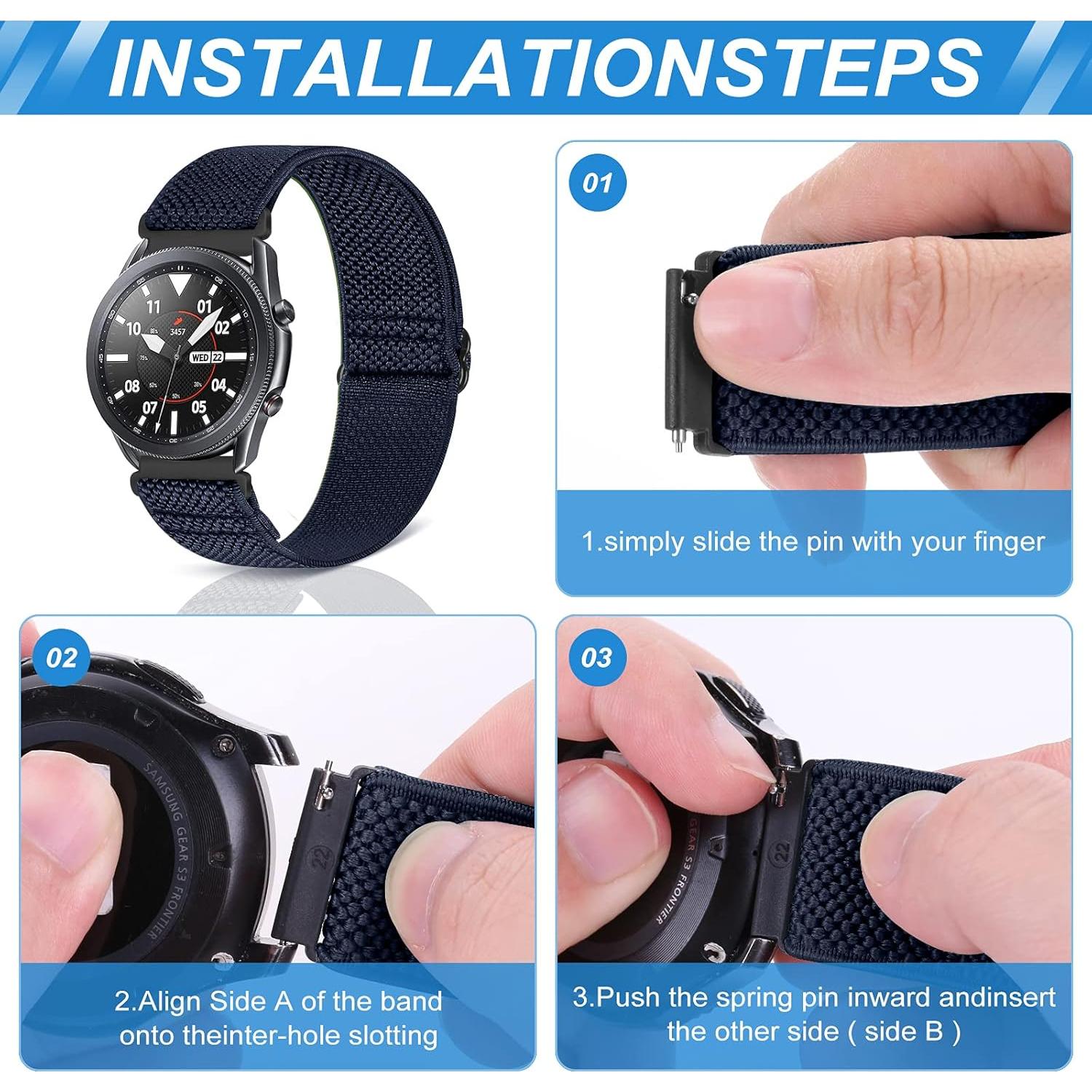 Correa de Reloj Elástica 22mm Relting Ajustable Nylon