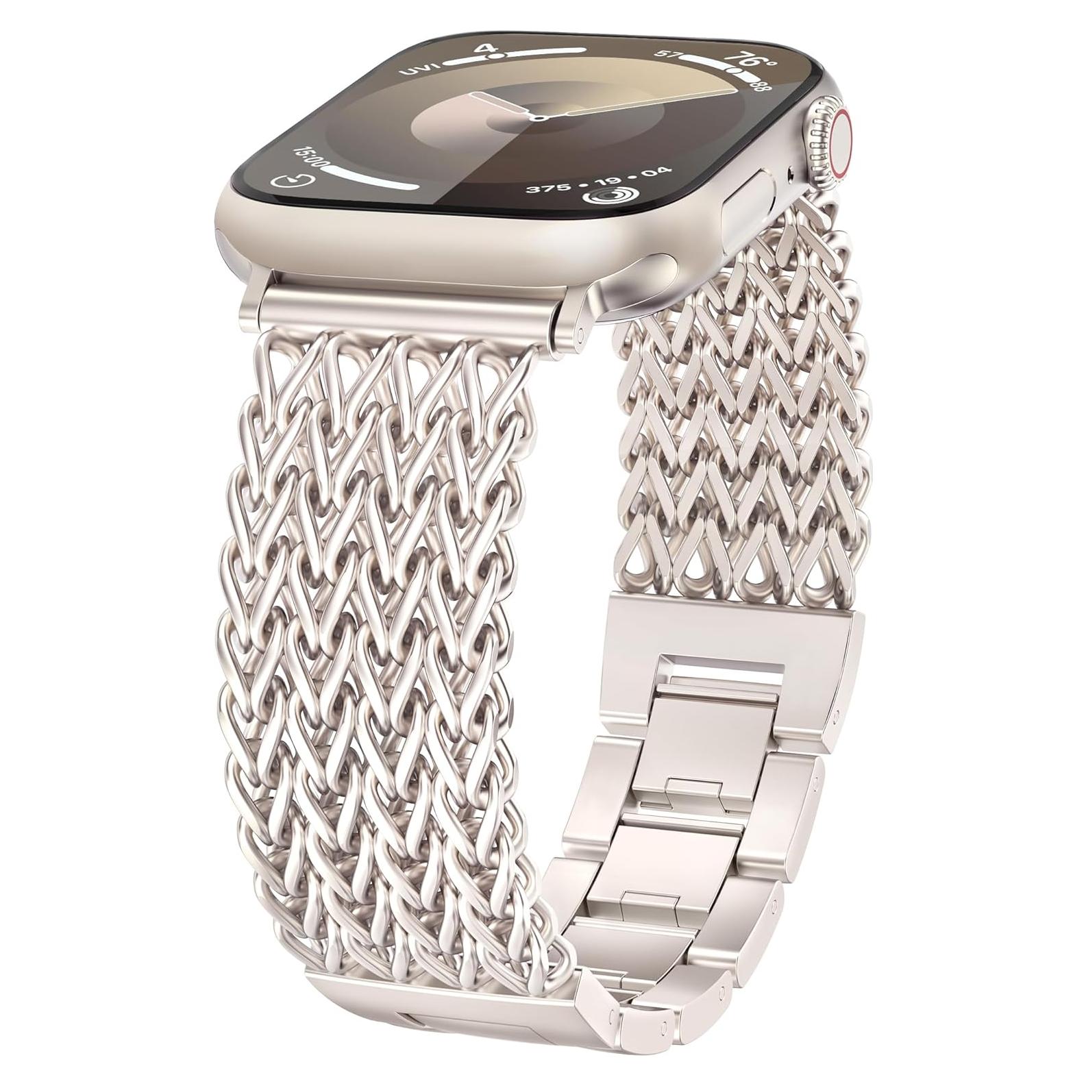 Banda de Metal Inoxidable Minyee para Apple Watch 38-49mm Mujeres