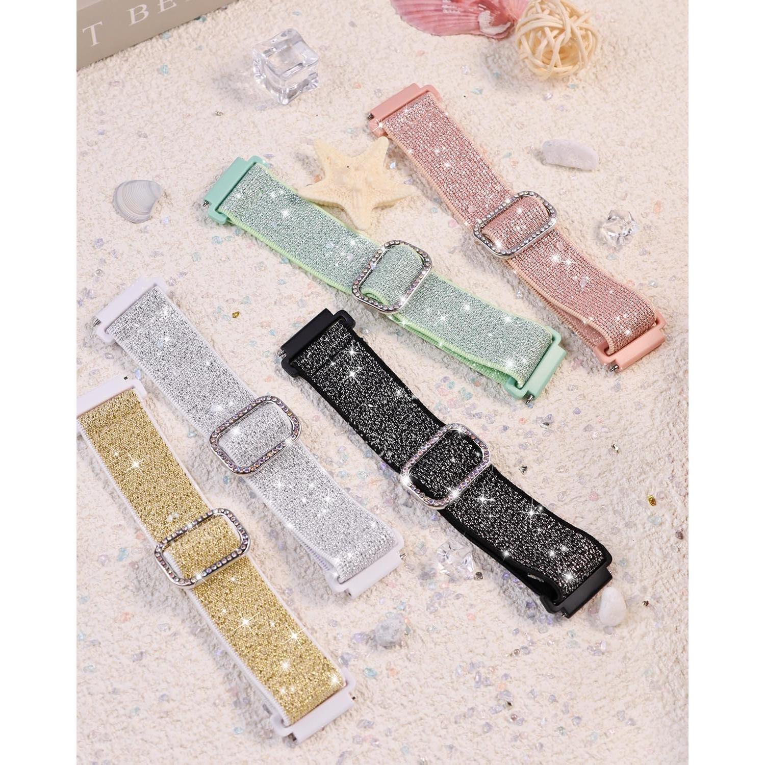 Correas de Nylon Elástico Brillantes 22mm para Reloj Inteligente