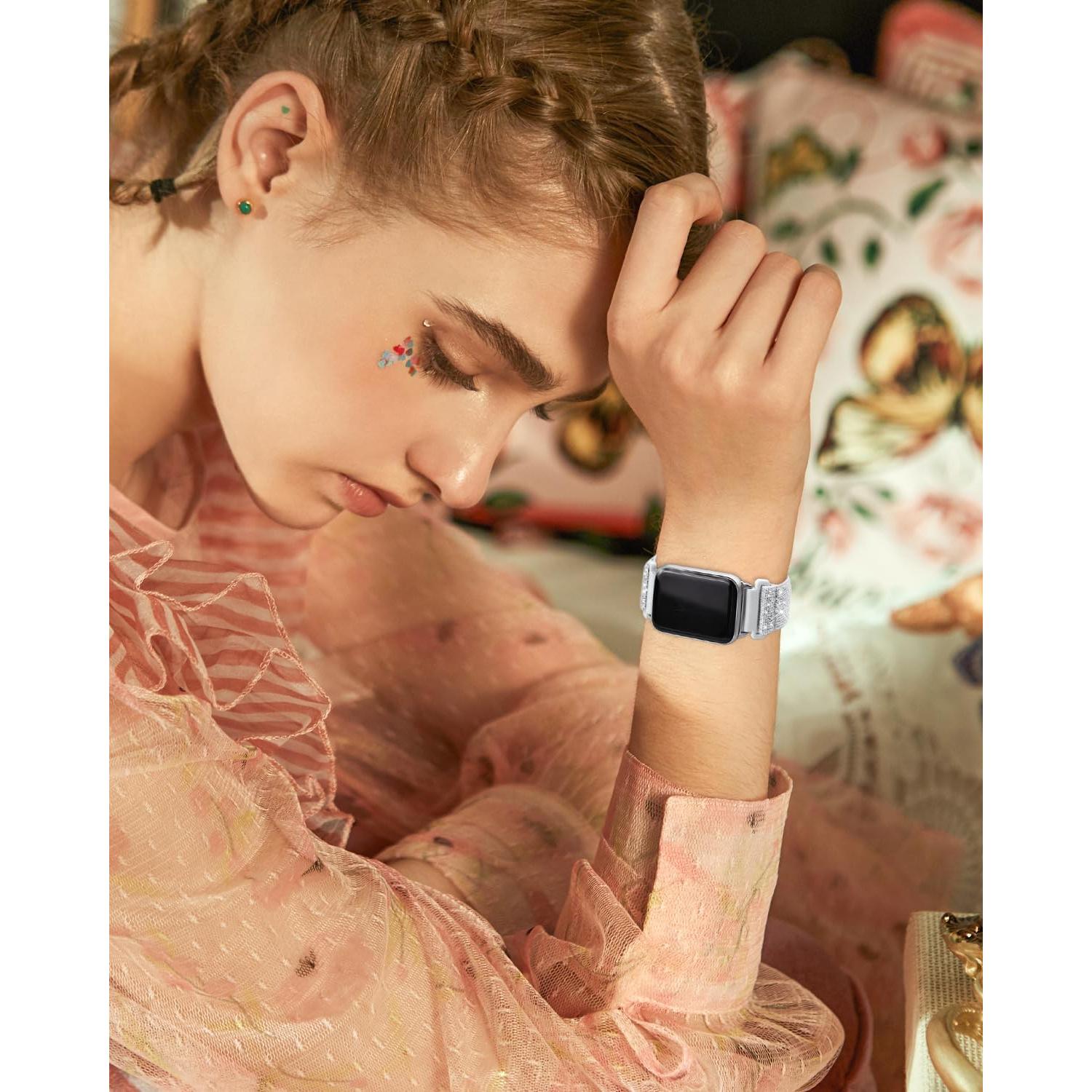 Correas de Nylon Elástico Brillantes 22mm para Reloj Inteligente