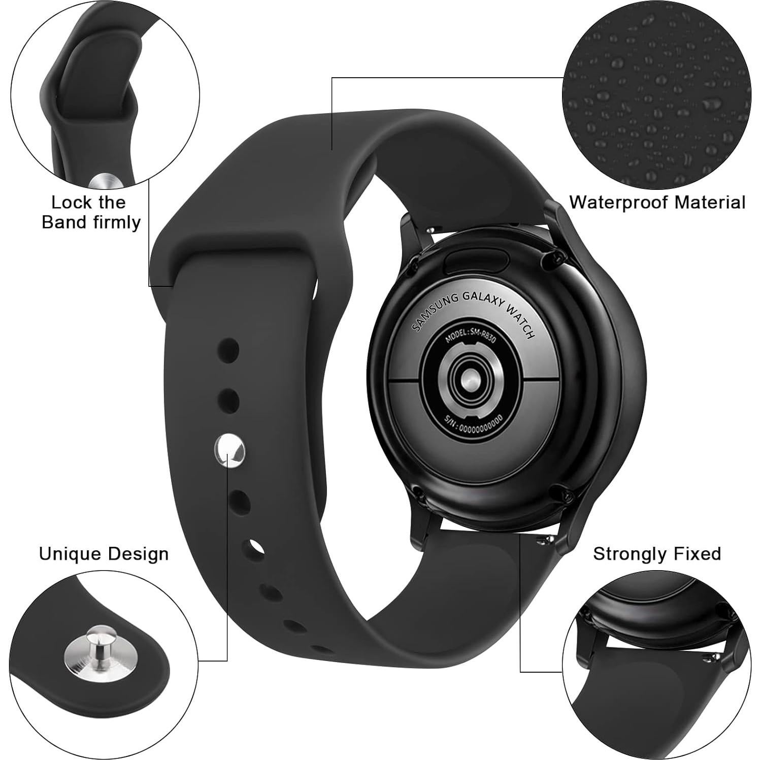 Bandas de Silicona Meliya 22mm para Reloj Veryfit IDW13-28