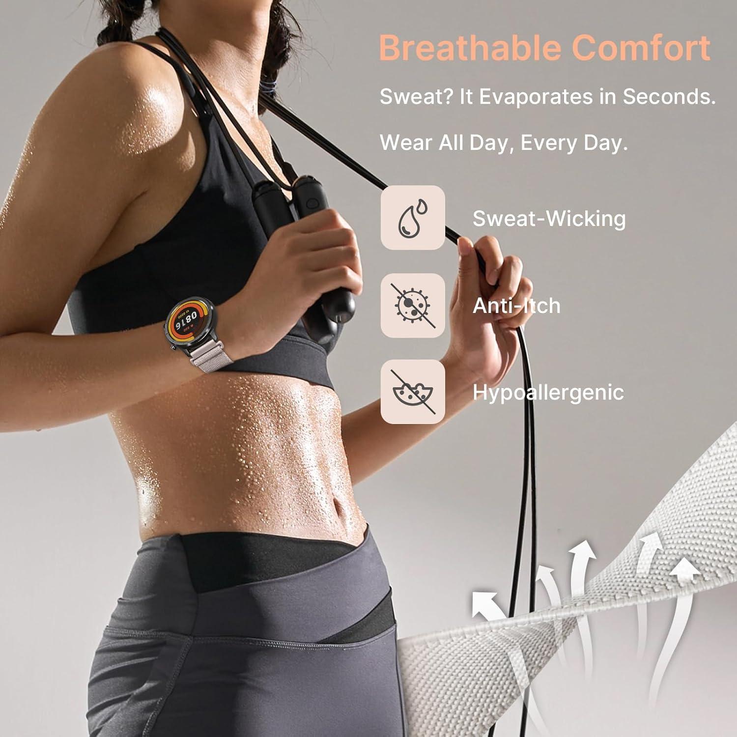 Correas de reloj Fullmosa 22mm elásticas y resistentes al agua - 4 Pack