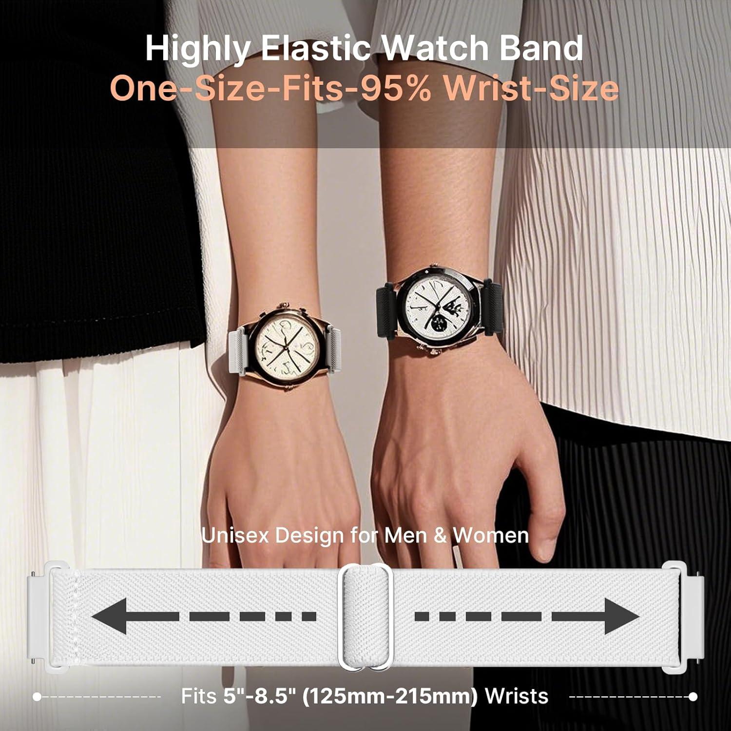 Correas de reloj Fullmosa 22mm elásticas y resistentes al agua - 4 Pack