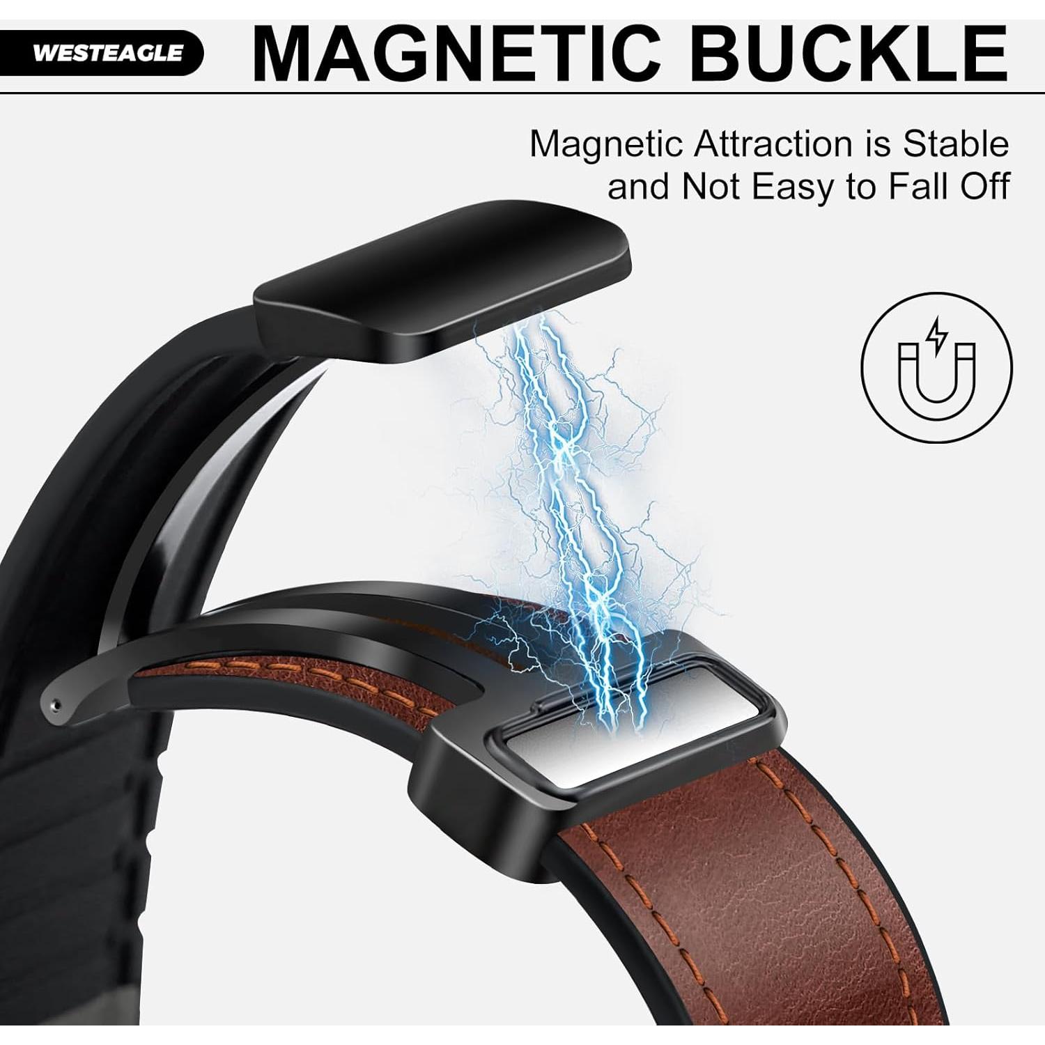 Correa de Cuero Magnética WestEagle 20mm para Samsung Galaxy Watch