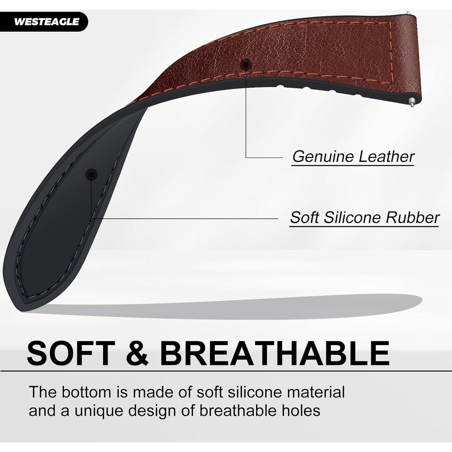 Correa de Cuero Magnética WestEagle 20mm para Samsung Galaxy Watch