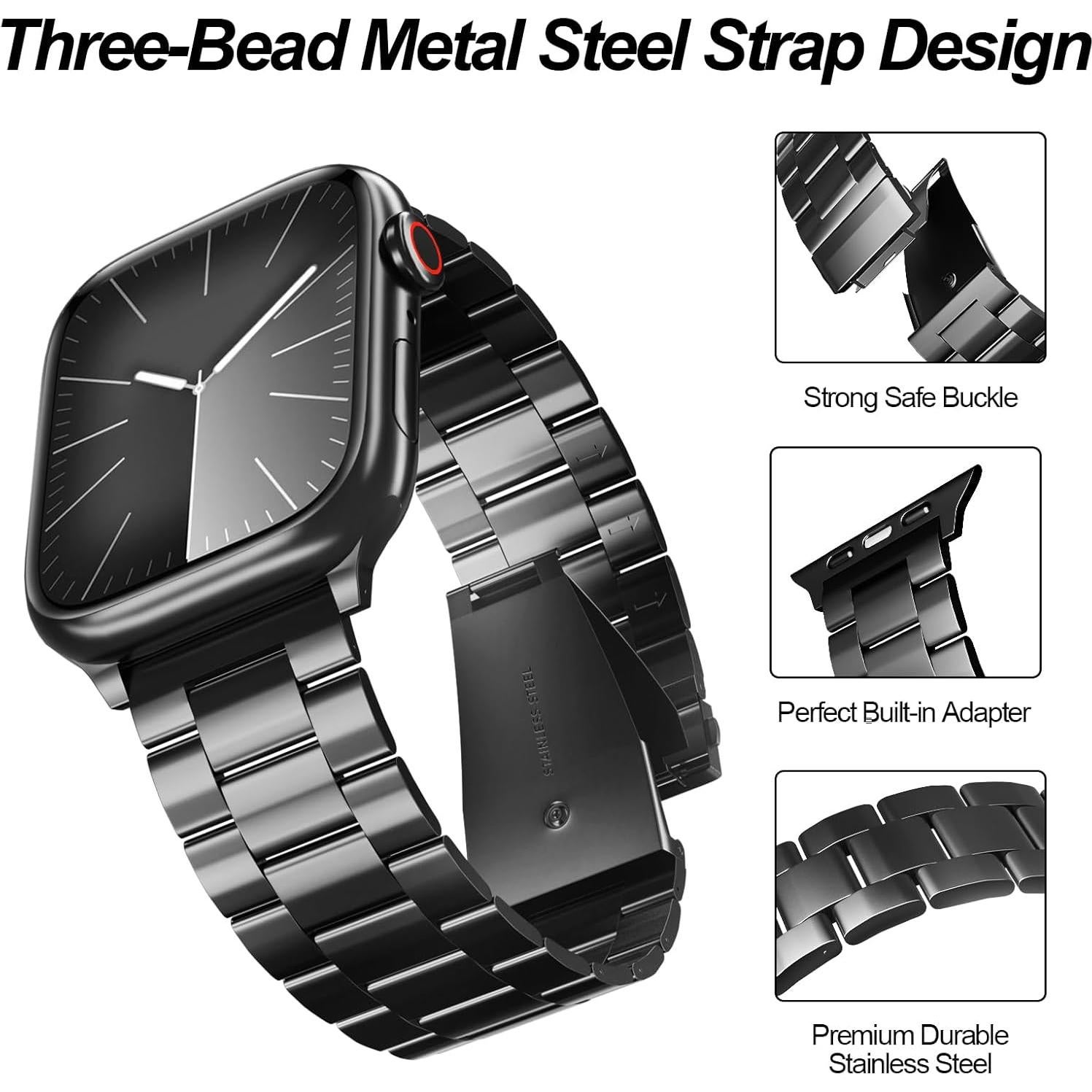 Correa de Acero Inoxidable para Apple Watch 49mm 46mm 45mm