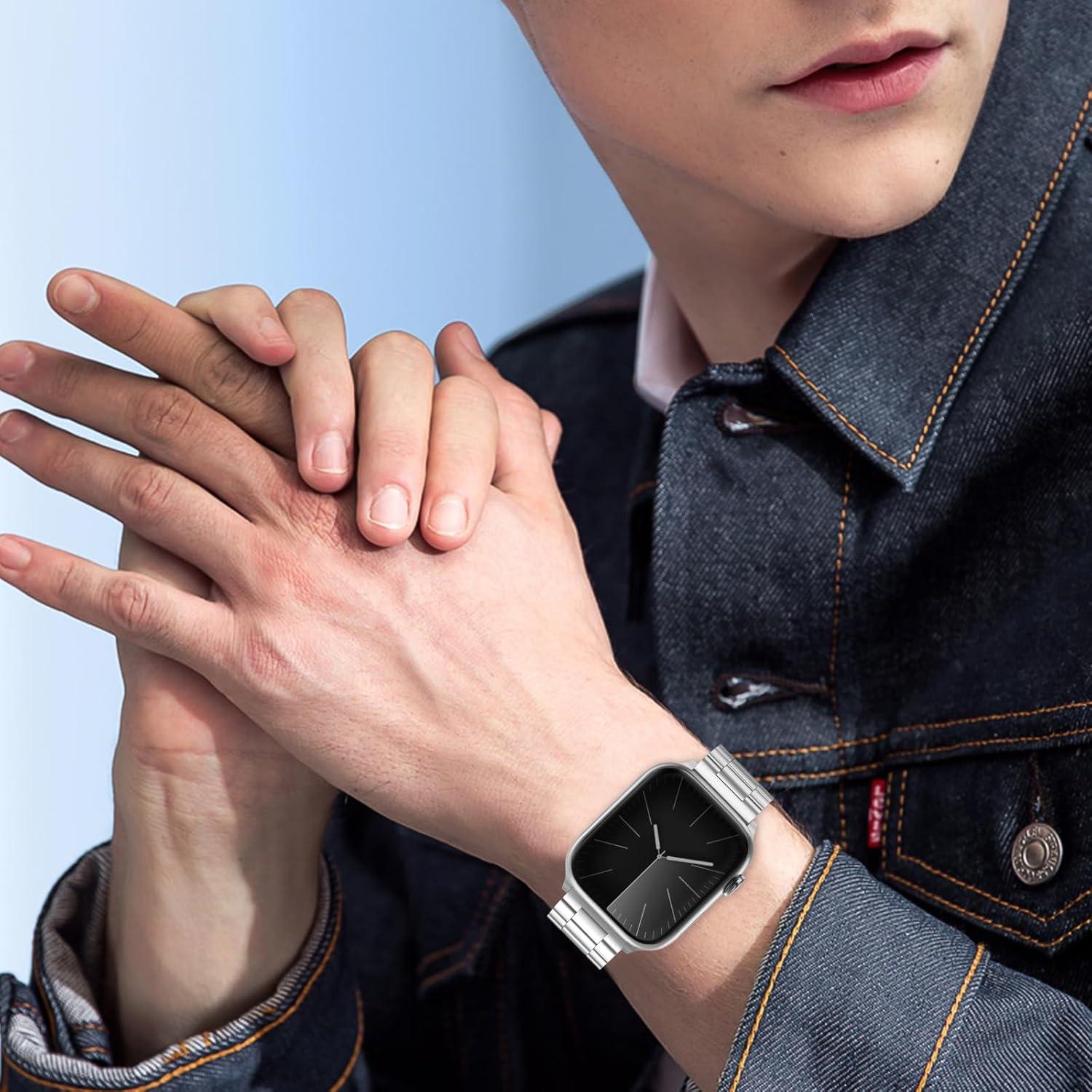 Correa de Acero Inoxidable para Apple Watch 49mm 46mm 45mm