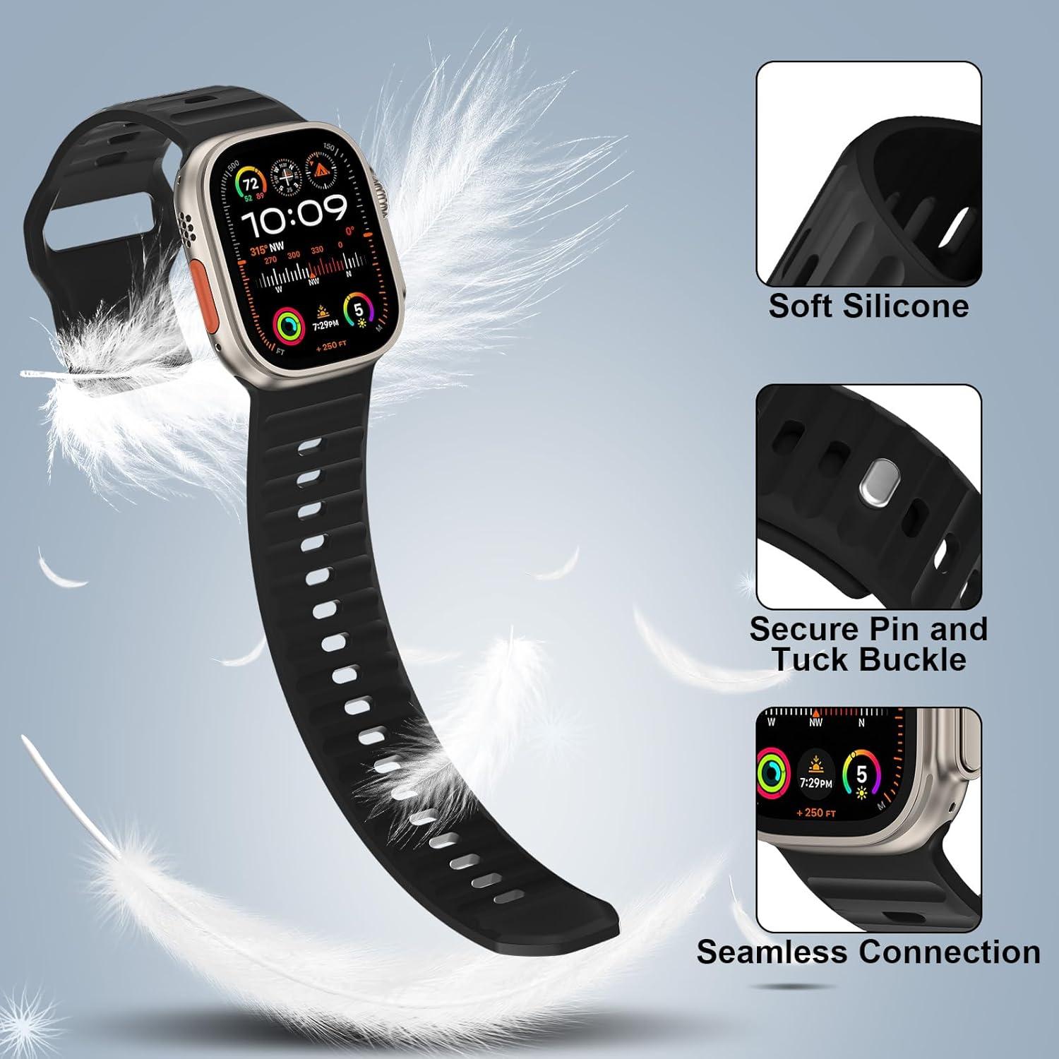 Paquete de 6 bandas de silicona Wolait para Apple Watch 49mm-42mm