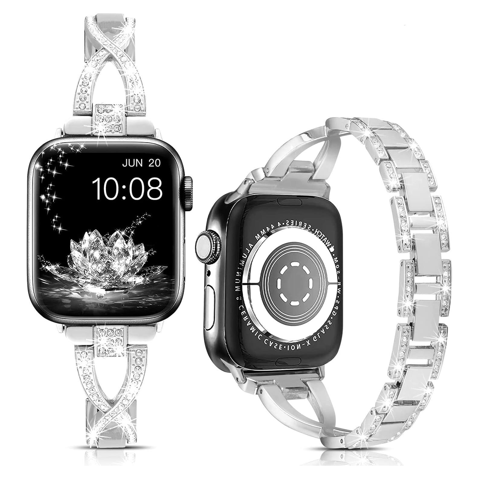 Banda Bling SXTDDSP para Apple Watch 38-49mm Metal Elegante