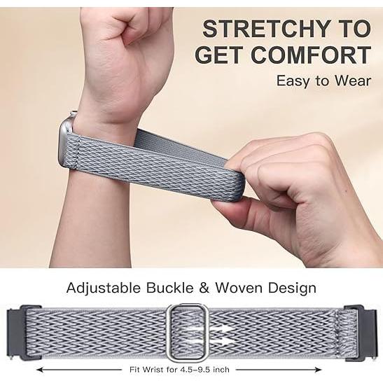 Correas de Reloj Veryfit 22mm Nylon Elástico Paquete de 3