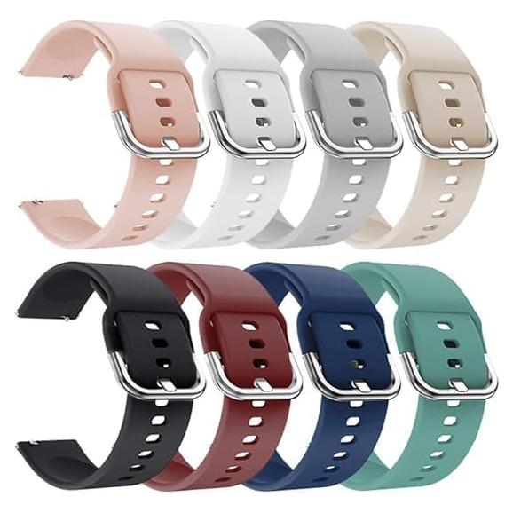 Correas de Silicona GloryFit 22mm para Relojes T80 T70 T60 T50 P99 P98 - Paquete de 8